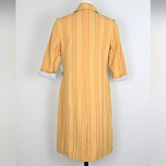 NWT Kit Cornell Womens Button Down Jacket Cotton Boho Vintage Yellow Orange SZ 6 - Picture 2 of 15